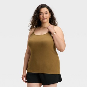 Women's Slim Fit Ribbed Cami - A New Day™ - 1 of 3