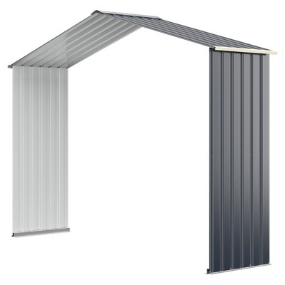 Costway Outdoor Storage Shed Extension Kit for 7/9.1/11.2 ft Shed Width Grey