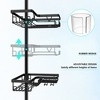 Aoibox Adjustable 4-Tier Stainless Steel Shower Caddy with Hooks, Rustproof Bathroom Organizer for Shampoo, Soap & Toiletries - 2 of 4