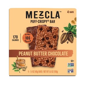 Mezcla Plant Based Peanut Butter Chocolate Protein Bars - 10g Protein - 5.6oz/4ct - 1 of 4
