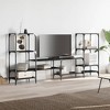 vidaXL TV Stand Black 81.3 in.x11.2 in.x37.4 in. Engineered Wood - 4 of 4