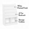 RiverRidge Kids' Bookshelf and Toy Storage Organizer with 4 Bookracks and 2 Cubbies White with 2 Fabric Bins - 3 of 4