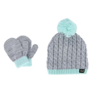 Polar Extreme Kids' Infant Cable Knit Winter Beanie and Mitten Set - 1 of 3