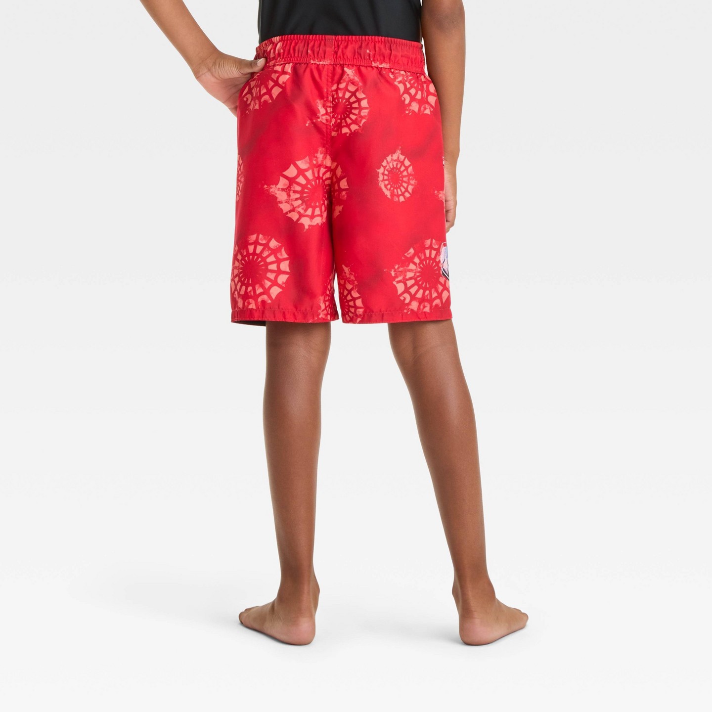 Детские шорты Spider-Man Boys' Solid Swim Shorts - Red M: Polyester, Tagless, Mid Rise, UPF 50+, Microfiber, цвет: Красный — фото 2