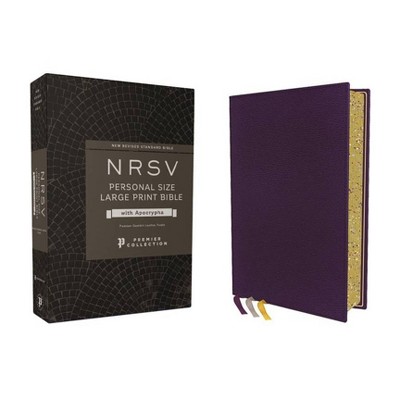 Nrsv, Personal Size Large Print Bible with Apocrypha, Premium Goatskin Leather, Purple, Premier Collection, Printed Page Edges, Comfort Print