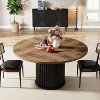 Lantine 47.24-Inch Round Dining Table for 4-6 People, Modern Fluted MDF + Metal Base Kitchen Table, Sturdy Circle Dining Room Furniture, Black - 4 of 4
