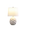 21.75" Coastal Seaside Cascade Scallop Ceramic Table Lamp Cream/Taupe - Ore International: Elegant Linen Shade, UL Listed - 4 of 4