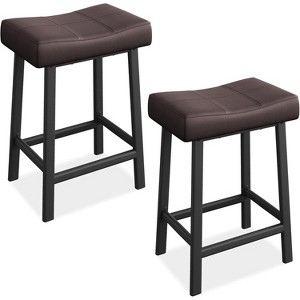 Counter Height Bar Stools Set of 4, 24 Inch Barstools for Kitchen Island Counter, Iron Frame, MDF Base, for Dining Room - 1 of 4