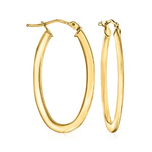 Ross-Simons Italian 10kt Yellow Gold Oval Hoop Earrings - 1 of 4