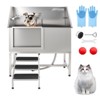 Pet Dog Bathing Station w/Stairs,Professional Dog Grooming Tub, Stainless Steel Dog Bathtub for Large, Medium&Small Pet - 3 of 4