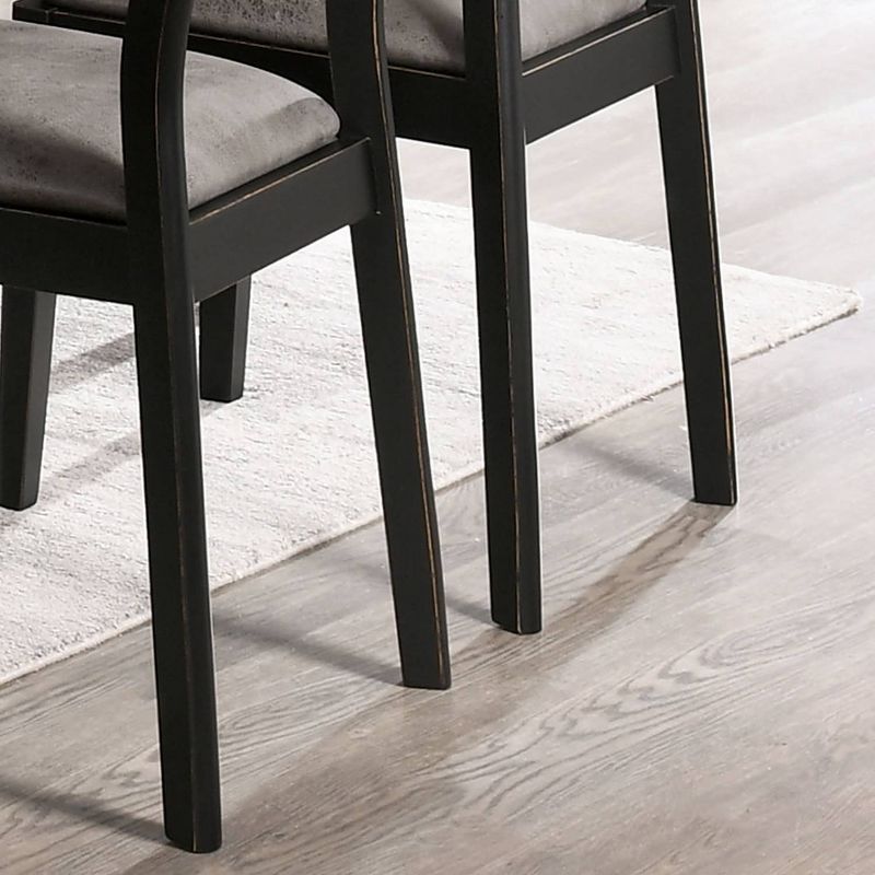 Set of 2 Bernst Mid-Century Modern Padded Side Chairs Black/Gray - miBasics, 4 of 8