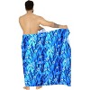 HAPPY BAY Men's Sarong Cover Up Swim Beach Wraps One Size Azure Tie Dye - 4 of 4