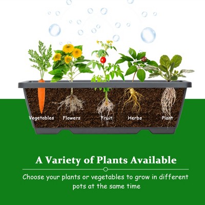 Gray 4 FT Vertical Raised Garden Bed with 5-Tier Planter Box Set