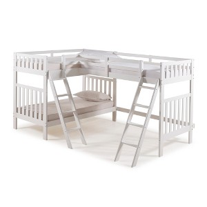 Twin Over Twin Aurora Over Bunk Bed With Third Bunk Extension White - Alaterre Furniture