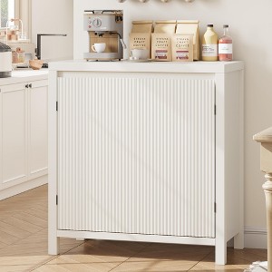 Fluted Storage Cabinet, Modern Sideboard Buffet Cabinet with Doors and Shelves, Small Console Cabinet with Storage - 1 of 4