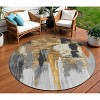 Black And Gold Abstract Washable Indoor Outdoor Area Rug - 2 of 4