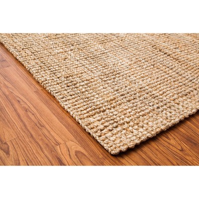 Handmade Rectangular Chunky Texture Wool & Jute Rug 36in