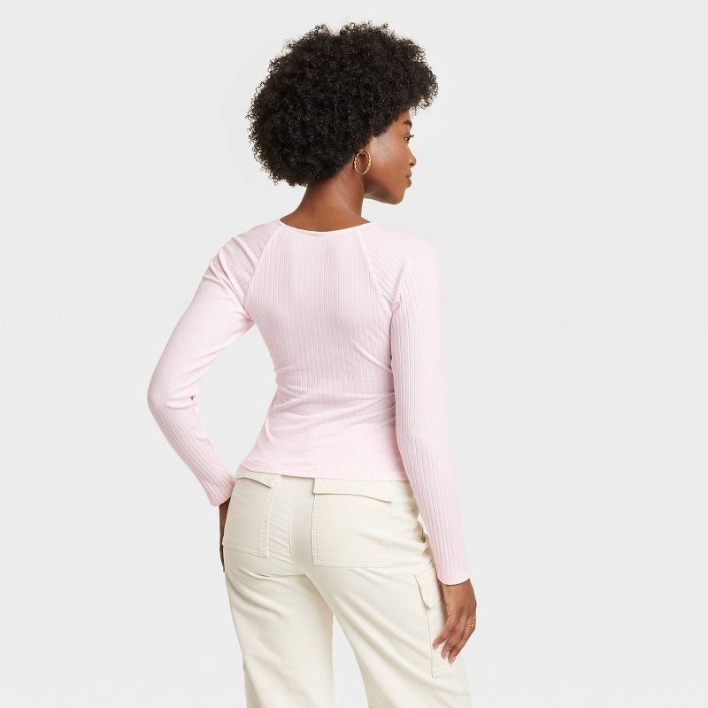 Women's Slim Fit Long Sleeve V-Neck Wrap Shirt - Universal Thread™, 3 of 9