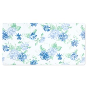 Martha Stewart Amber Floral Daisy Stripe Reversible Water Resistant Kitchen Mat - 1 of 4