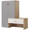 Chery Life 43.25''H Shoe Cabinets with Bench & Drawer, 6-Tier Shoe Rack with Adjustable Shelves for Entryway, White & Gray - 2 of 4