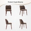 Modern Dining Chair Set of 4/6, Linen Upholstered Kitchen Chairs with So Lid Wood Legs, Wingback Ergonomic Design, Thick Cushions for Dining Room - 4 of 4