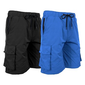 JumpStart Men's Moisture Wicking Performance Quick Dry Cargo Shorts-2 Pack - 1 of 1