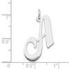 Black Bow Jewelry 14k White Gold, Ella Collection, LG Fancy Script Initial Pendant A-W - 4 of 4