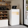 Famapy White Modern Reception Desk,3-Color Lighting,Smart Storage+Cable Management,Compact Design for Cafes & Retail—Checkout Counter+Display Hub - 2 of 4