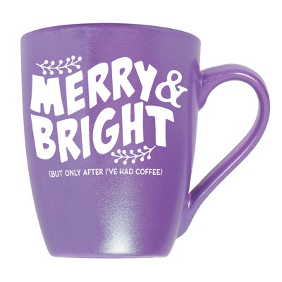 Elanze Designs Merry & Bright But Only After I'Ve Had After Coffee Passion Purple 10 ounce New Bone China Coffee Cup Mug