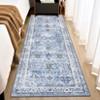 Machine Washable Vintage Floral Area Rug Ultra Thin Non Slip Carpet Stain Resistant Floral Printed  Floor Mat for Living Room Bedroom Kitchen - 2 of 4