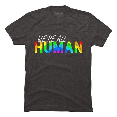Adult Design By Humans We're All Human Rainbow Pride By JuTrading T-Shirt