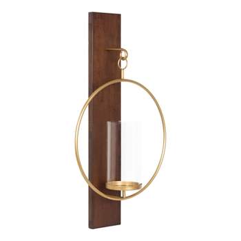 Kate and Laurel Maxfield Wood and Metal Wall Sconce