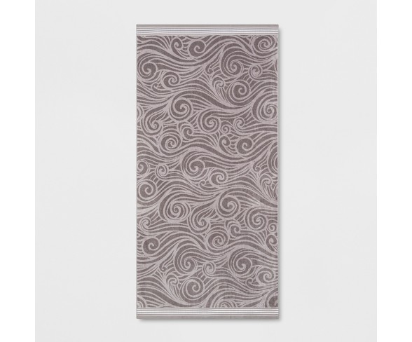XL Wave Beach Towel Gray - Sun Squad&#153;