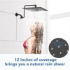 SEVOBAL Shower Faucets 12" Adjustable Extension Arm High-pressure Rain Shower Head, Rain Fixed Bathroom Faucets Accessories, Black, 12"*12"*2.5" - 4 of 4