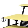 NicBex Home Office Desks 47.5" Mobile Desk with Storage Music Desk with Shelves, Keyboard Tray and Earphone Rack for Music Room, Yellow - 4 of 4