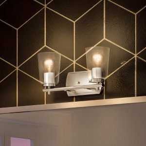 Urban Ambiance Luxury Traditional Bath Light 7.625''H x 13.875''W,  Brushed Nickel Finish,  Esperance Collection, UHP4141 - 1 of 4