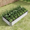 Rectangle Metal Raised Bed Garden,Metal Plant Pots Outdoor with Open Bottom Design,Garden Planter Boxes for Flowers,Vegetables-Coolbibila - 3 of 4