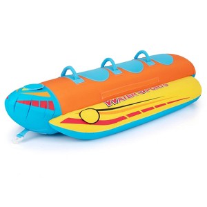 Costway 3-Person Inflatable Banana Boat with Boating & Water Sports 3 EVA-padded Seats - 1 of 4