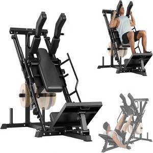 COZONY 3-in-1 Leg Press & Hack Squat Machine with Weight Storage, Fits 1" & 2" Plates - 1 of 4