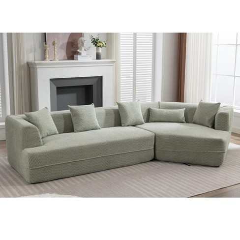 DOMETOUR Modern Minimalist Upholstered Sectional Sofa for Living Room, Modular Sofa Set with Pillows - image 1 of 4