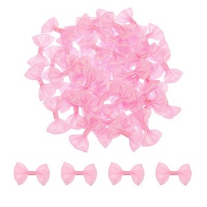 Unique Bargains Fabric Craft DIY Gift Packaging Accessories Satin Mini Ribbon Bows 100 Pcs - 1 of 4