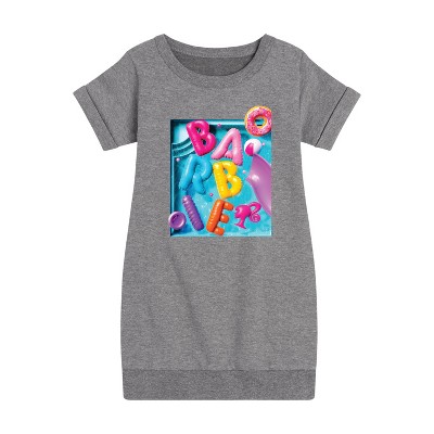 - Barbie - Summer Pool Floaties Graphic Short Sleeve Fleece Dress