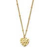 Chisel Stainless Steel and Hammered Yellow IP-plated Heart on a 15" Curb Chain Necklace with a 2" Ext. - 2 of 2