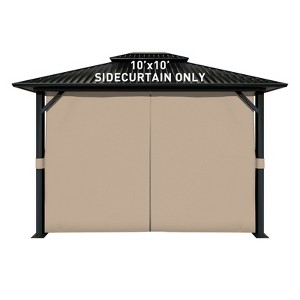 Aoodor 4-Panel Gazebo Replacement Curtains, Patio Privacy Sidewalls with Double Zipper, Replacement for Outdoor Gazebo Canopy (Curtain Only) - 1 of 4