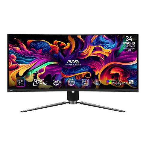 MSI MAG 341CQP OD-OLED 34" Class UW-QHD Curved Screen Gaming OLED Monitor - 21:9 - Black - image 1 of 4