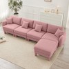 Boucle Fabric Convertible L-Shaped Sectional Sofas with Shell-Shaped Armrests, Removable Ottoman, and Wrapped Cylindrical Legs - 4 of 4
