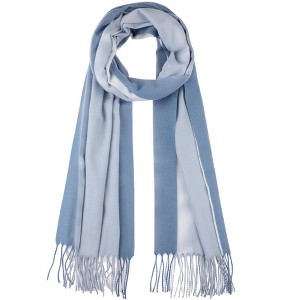 INSPIRE CHIC Women's Contrast Color Imitation Cashmere Ombre Fringe Soft Winter Warm Scarves 1Pc - 1 of 4