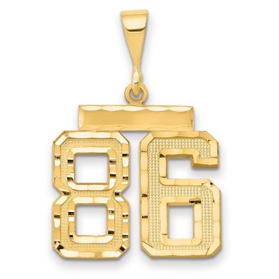 Black Bow Jewelry 14K Yellow Gold, Varsity Collection, Medium D/C Pendant Number 86