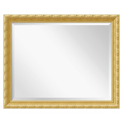 32" x 26" Versailles Wood Framed Wall Mirror Gold - Amanti Art