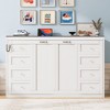 TIRAMISUBEST Twin Size Murphy Bed with LED Light, Wooden Folding Bed Frame with Storage Shelf & Vintage Handles - 3 of 4